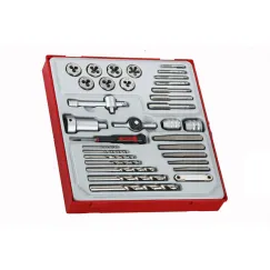 34pc Tap & Die Set w/Accessories - TTD-Tray